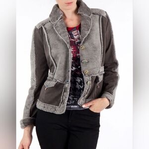 Elisa Cavaletti Club Grey Eco Suede Light Jacket Size L